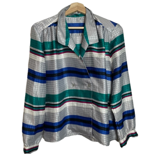 Striped Blouse Retro Office Casual